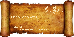 Opra Zsanett névjegykártya